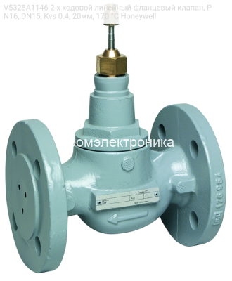 V5328A1146 2-х ходовой линейный фланцевый клапан, PN16, DN15, Kvs 0.4, 20мм, 170 °C Honeywell
